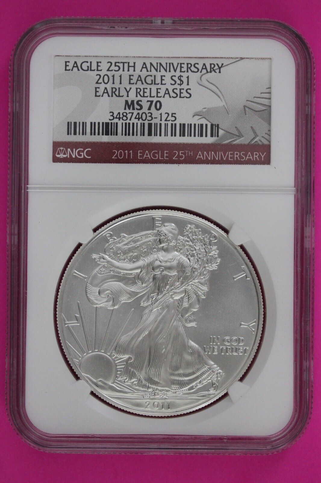 2011 MS 70 Silver American Eagle 25th Anniversary NGC Graded First Releases 295