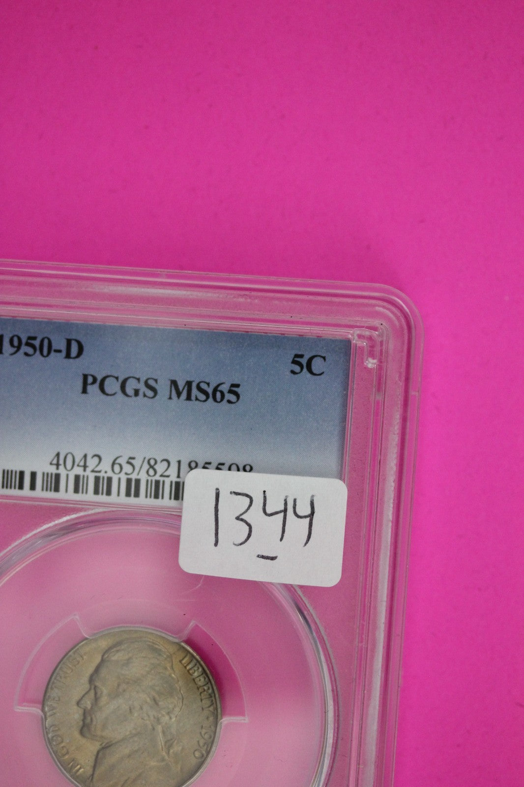 1950 D MS 65 Thomas Jefferson Nickel PCGS Certified Graded Authentic Slab 1344