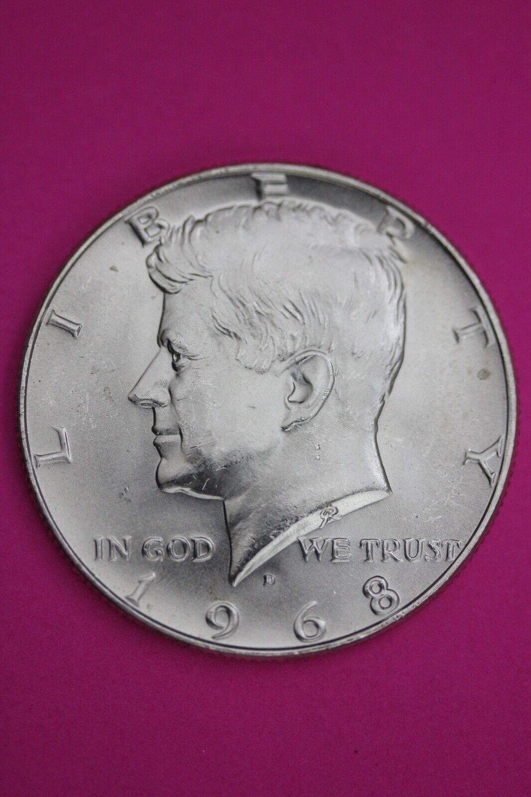 Gem BU 1968 D John F Kennedy Half Dollar 40% Silver Same Coin In Pics TOM 18