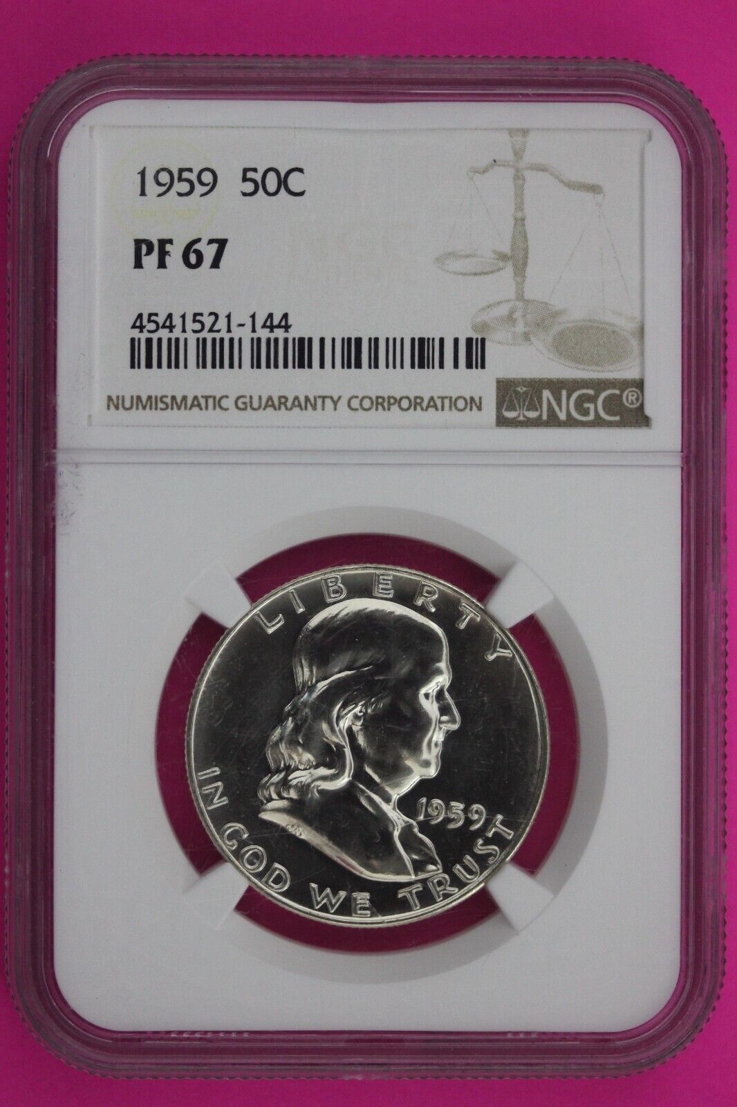 1959 PF 67 Ben Franklin Half Dollar NGC Graded Certified Authentic Slab 484