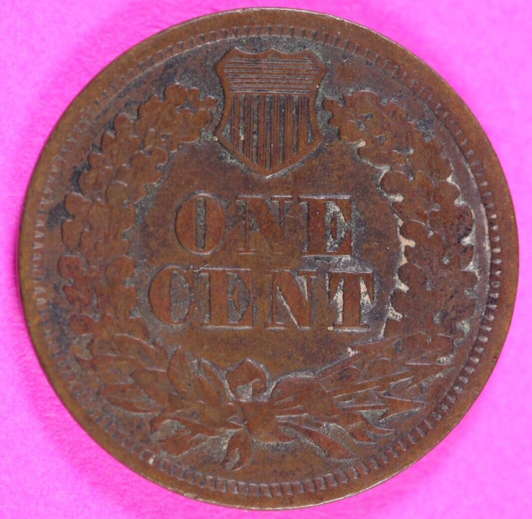 1865 Bronze Indian Head Cent Penny Rare Early Type Coin Exact Coin Pictured 287