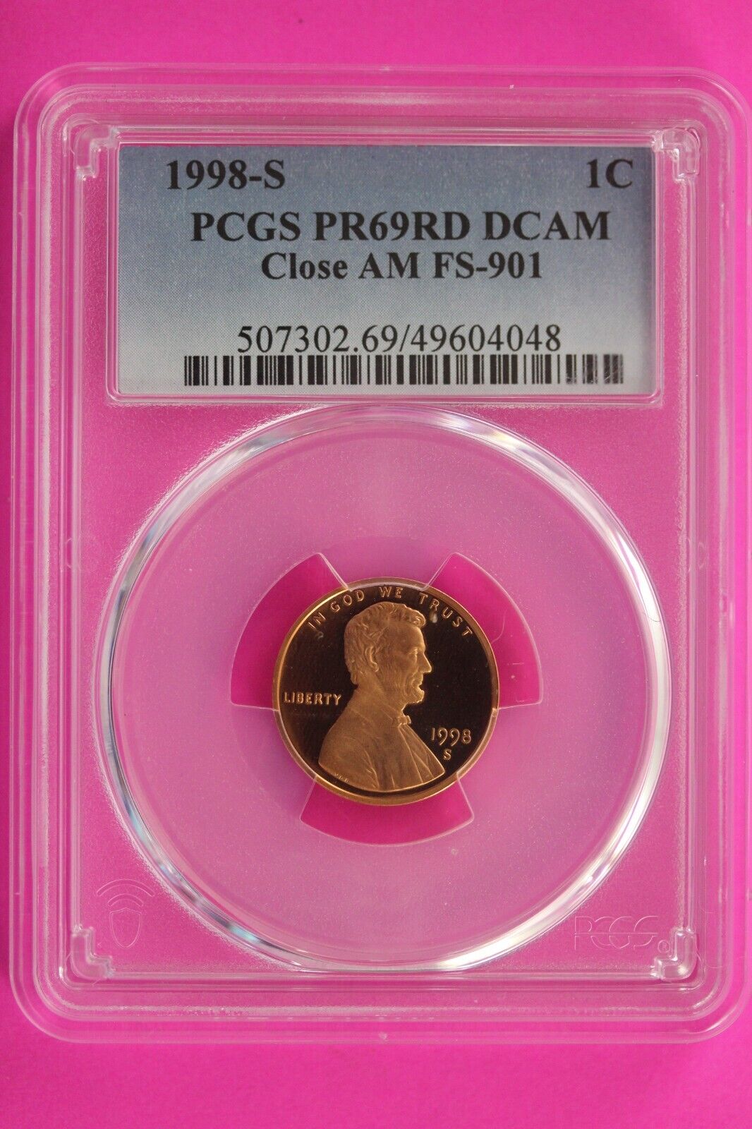1998 S PR 69 Red DCAM Close AM FS-901 Lincoln Memorial Cent PCGS Certified 160