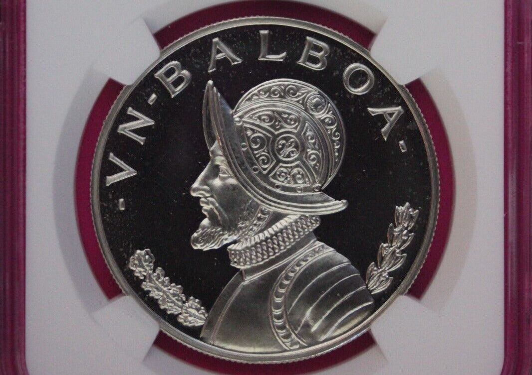 1971 Panama PF 66 Cameo Proof Silver Balboa NGC Certified Graded Slab 1074