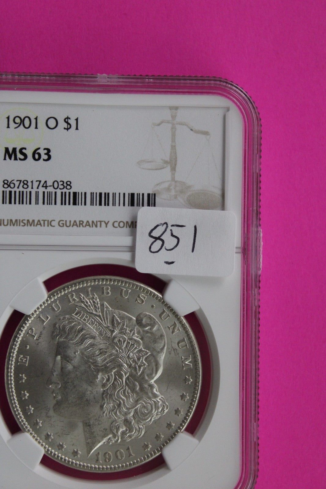1901 O MS 63 Liberty Morgan Silver Dollar NGC Certified Graded Authentic 851