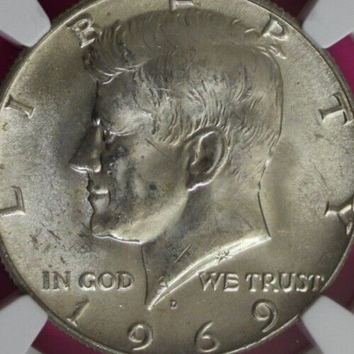 1969 D MS 64 Kennedy Half Dollar NGC Graded Certified Authentic Slab Silver 1383