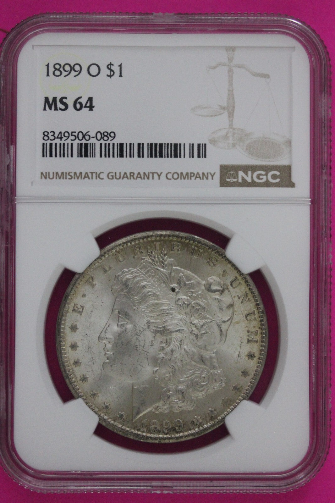 1899 O MS 64 Liberty Morgan Silver Dollar NGC Certified Graded Authentic 771