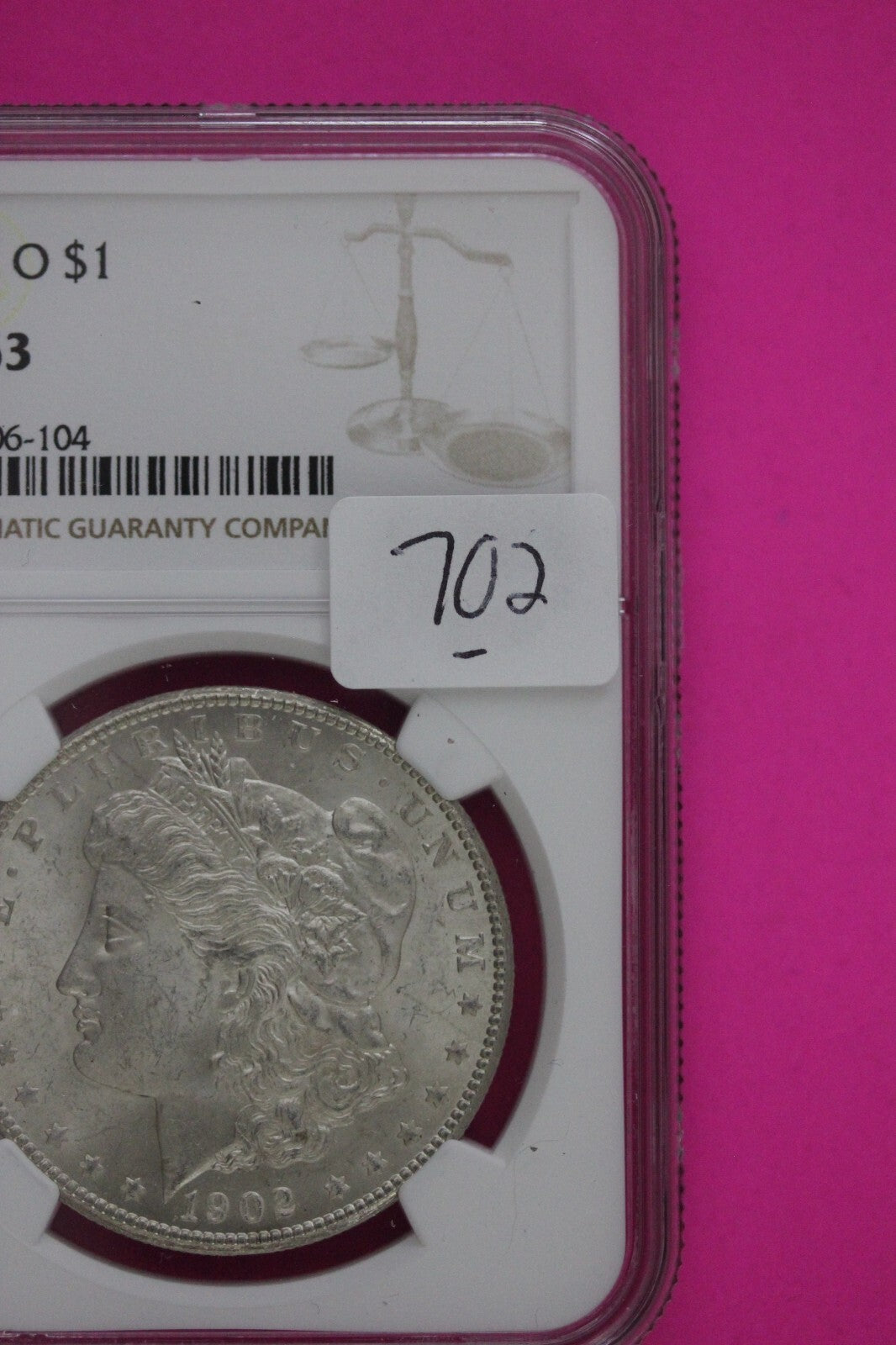 1902 O MS 63 Liberty Morgan Silver Dollar NGC Certified Graded Authentic 702