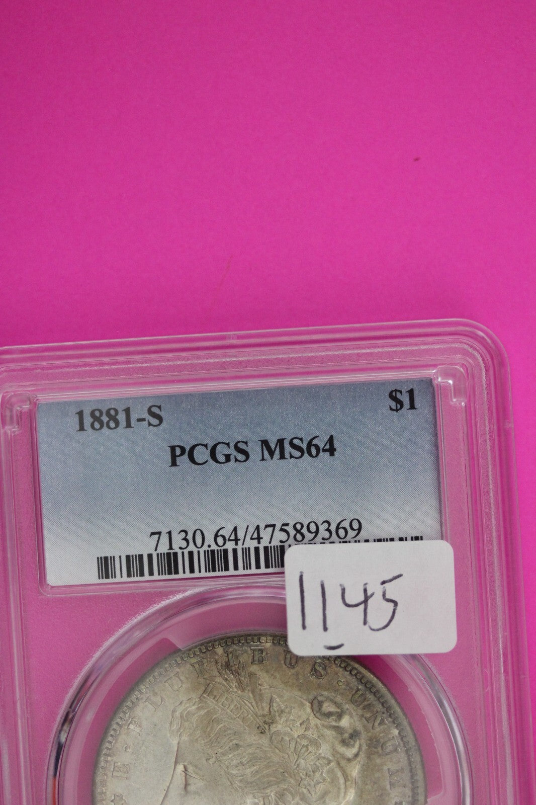 1881 S MS 64 Liberty Morgan Silver Dollar PCGS Certified Graded Authentic 1145