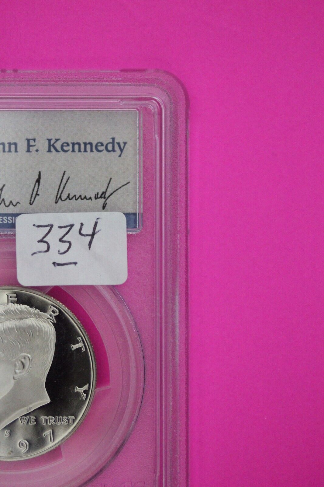 1997 S PR 69 Deep Cameo John Kennedy Clad Half Dollar JFK Label PCGS Slab 334