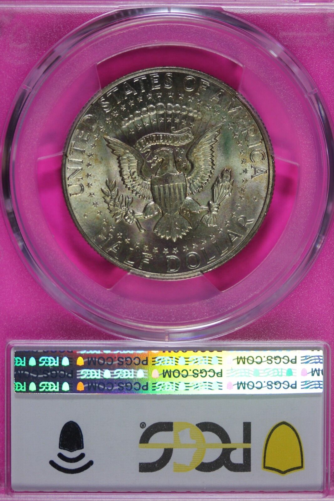 Toned 1968 D Silver MS 64 John F Kennedy Silver Half Dollar PCGS Graded Slab 148