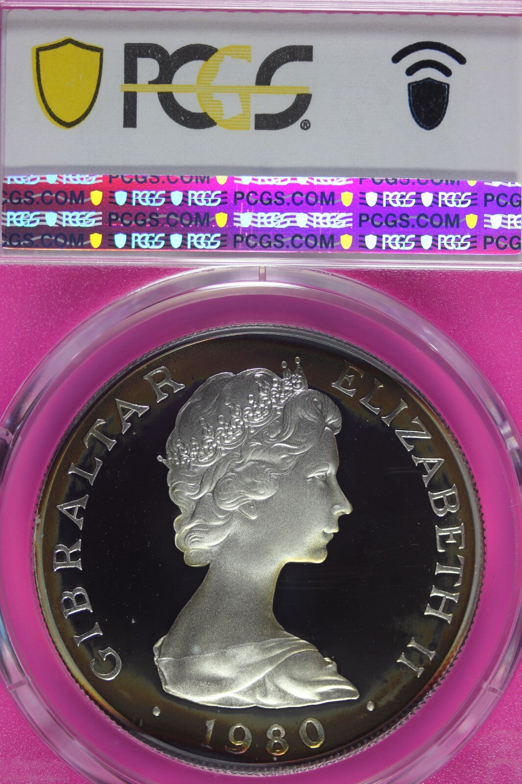 Toned 1980 PR 68 DCAM Crown Gibraltar PCGS Queen Elizabeth 80th Birthday 548