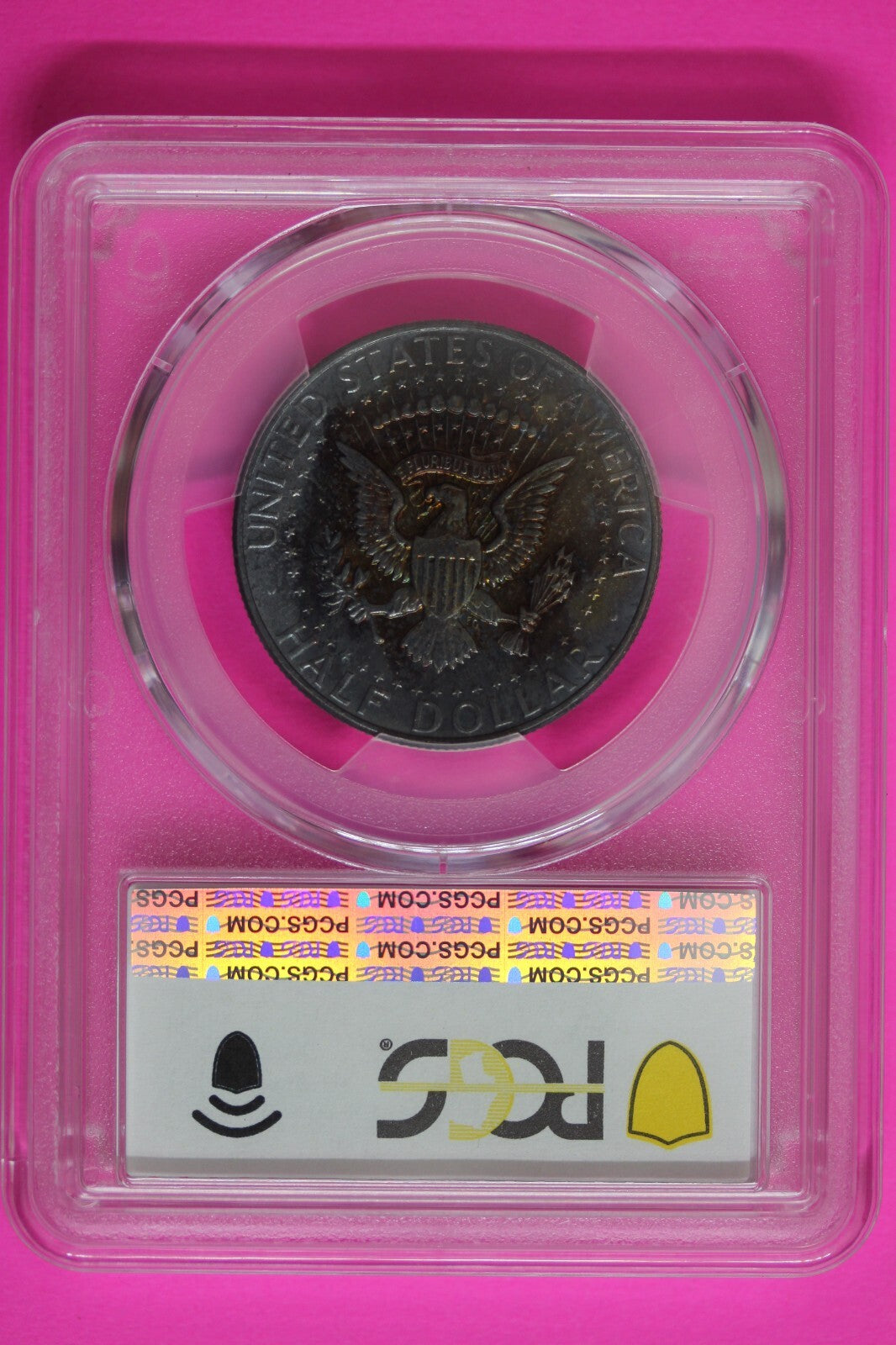 Trueview Rainbow TONED 1964 P MS 65 John Kennedy Half Dollar PCGS Graded OCE 62