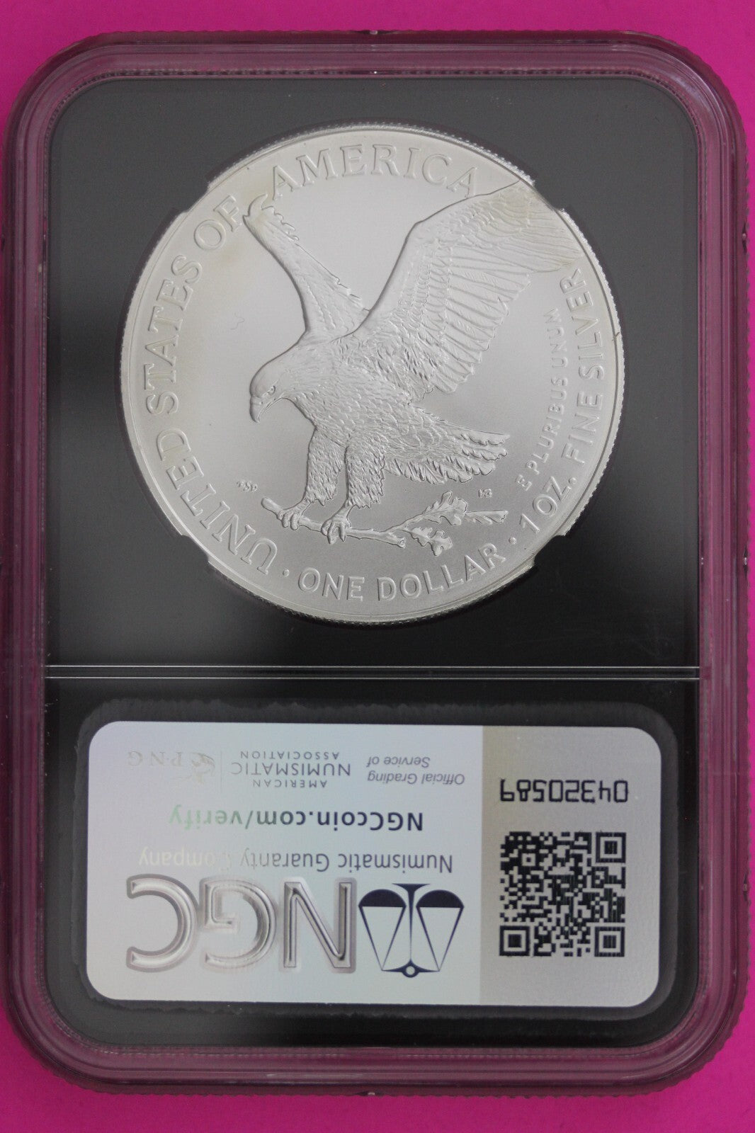2024 MS 70 Silver Eagle Coin 1 OZ .999 NGC Certified Graded Authentic Slab 546