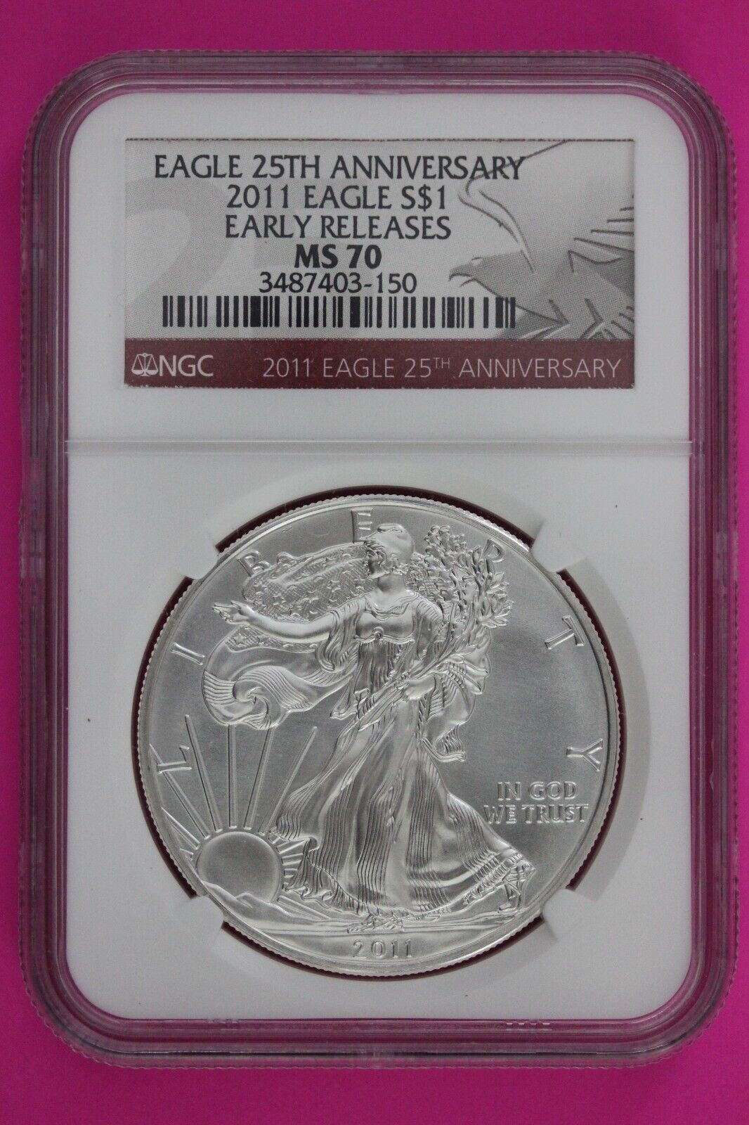 2011 MS 70 Silver American Eagle 25th Anniversary NGC Graded First Releases 286