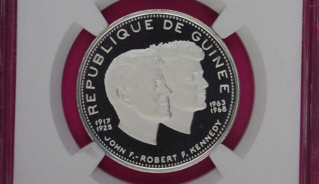 Top Pop 1969 PF 69 Ultra Cameo Guinea John,Robert Kennedy Silver NGC Slab 1046