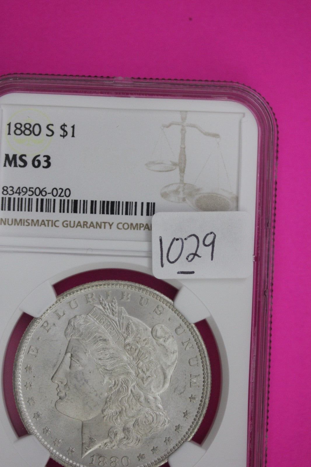 1880 S MS 63 Liberty Morgan Silver Dollar NGC Certified Graded Authentic 1029