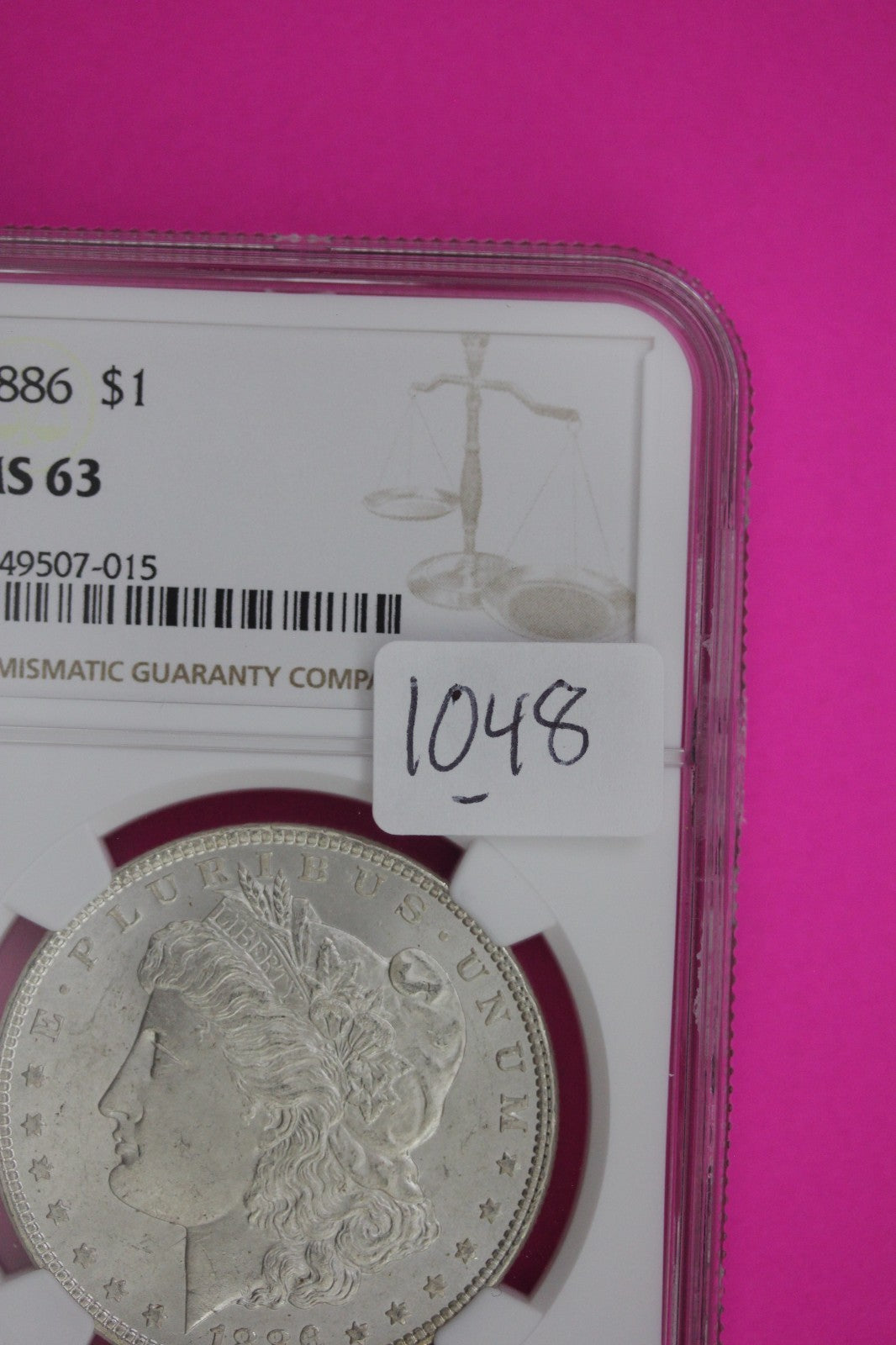 1886 P MS 63 Liberty Morgan Silver Dollar NGC Certified Graded Authentic 1048