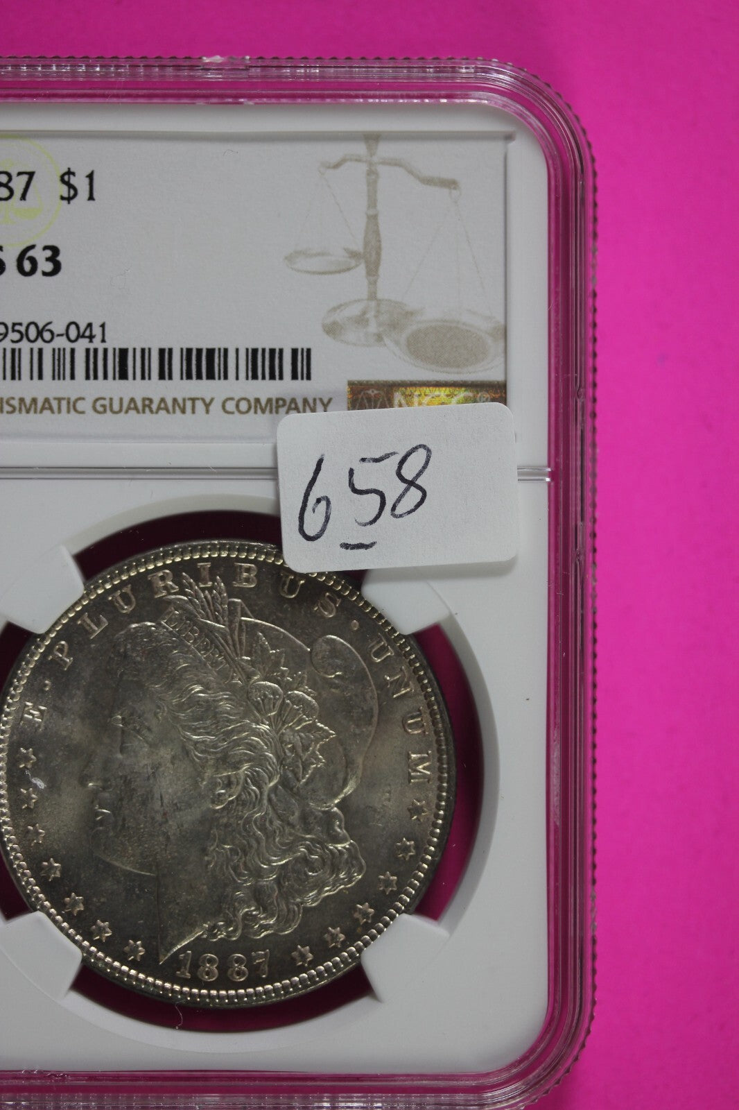 1887 P MS 63 Liberty Morgan Silver Dollar NGC Certified Graded Authentic 658