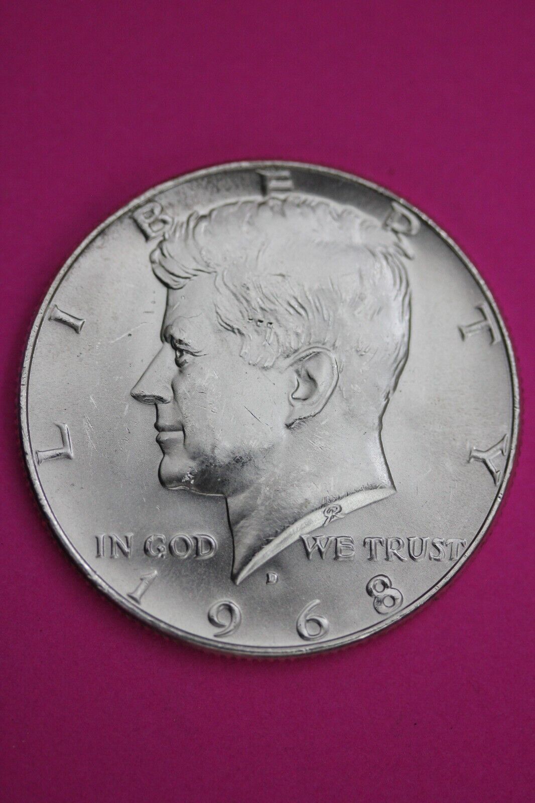 Gem BU 1968 D John F Kennedy Half Dollar 40% Silver Same Coin In Pics TOM 12