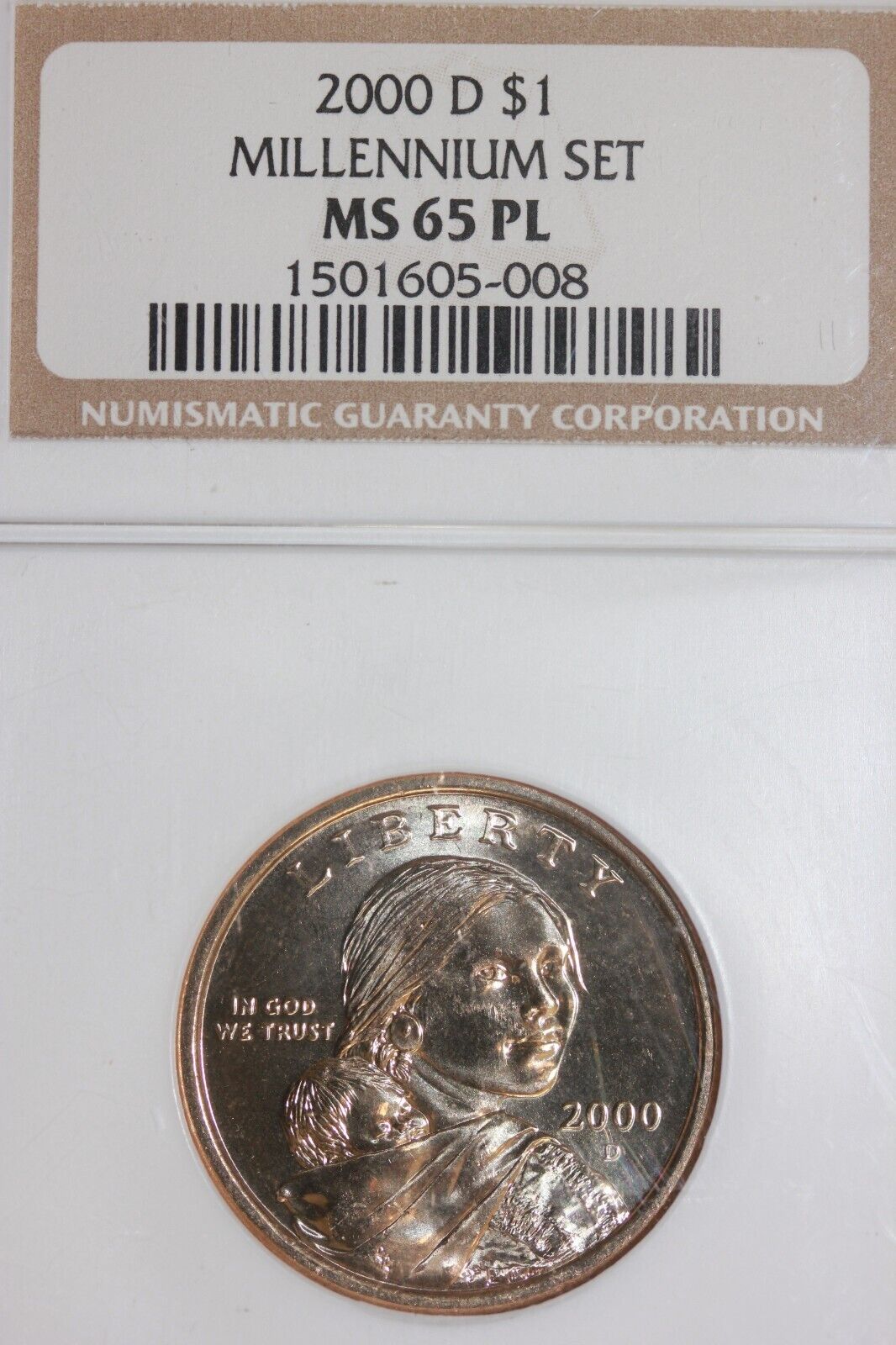 2000 D MS 65 PL Sacagawea Dollar Millennium Set NGC Graded Certified OCE 109