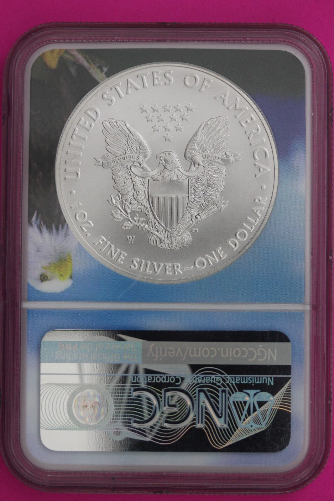 2018 W MS 69 Silver Eagle Coin 1 OZ .999 NGC Certified Graded Authentic Slab 544
