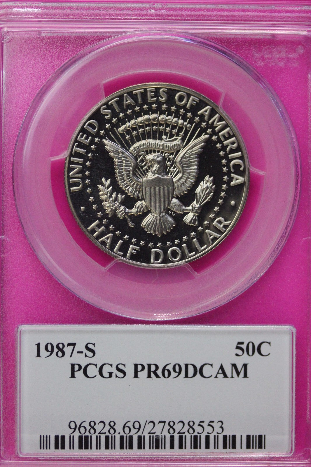1987 S PR 69 Deep Cameo John Kennedy Clad Half Dollar JFK Label PCGS Slab 1123