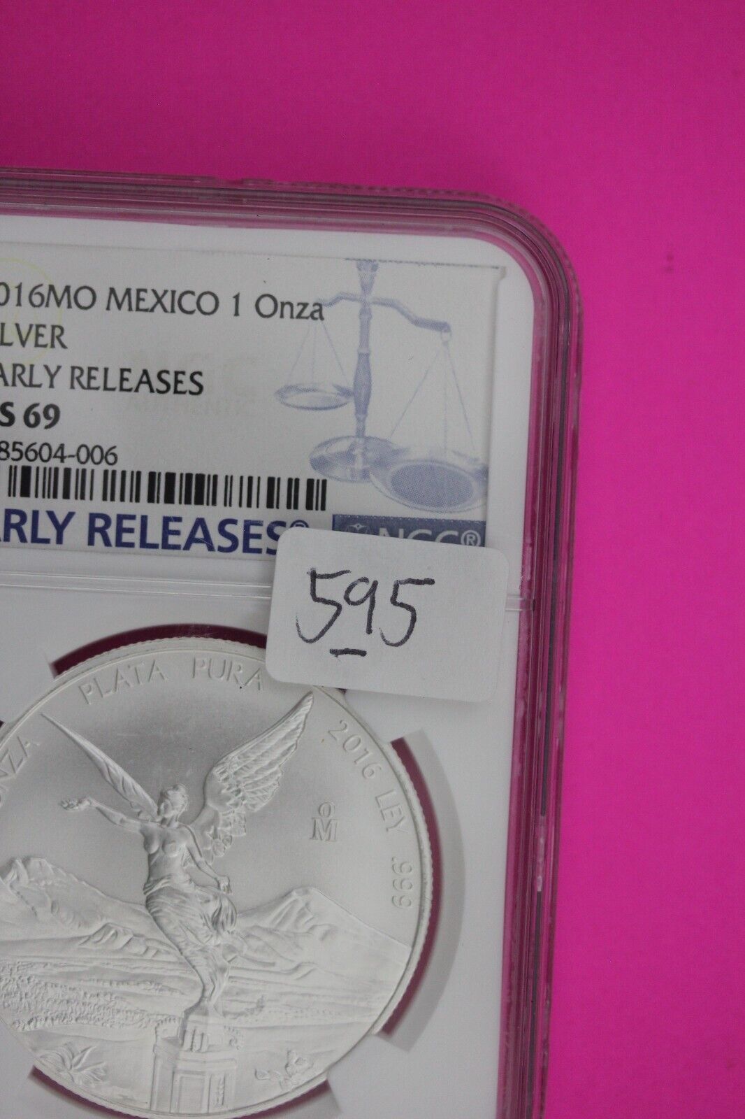 2016 MS 69 Mexico Libertad 1 Onza 1 OZ .999 Silver NGC Certified Graded Slab 595