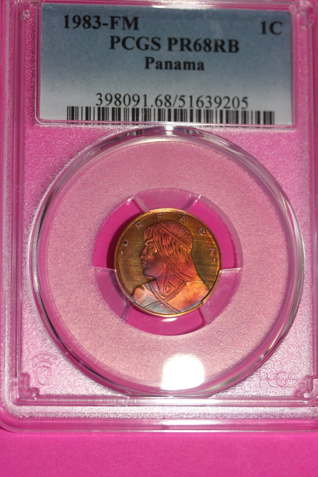 Pop 1 None Higher 1983 FM PR 68 RB Panama 1 Centesimo Toned PCGS Certified 134