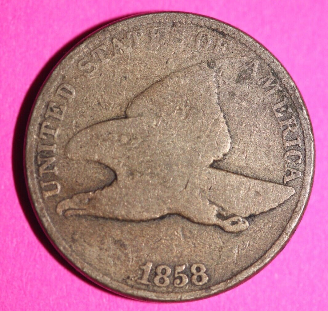 1858 Flying Eagle Cent Penny Exact Scarce Early Type Exact Coin as Pictured 83