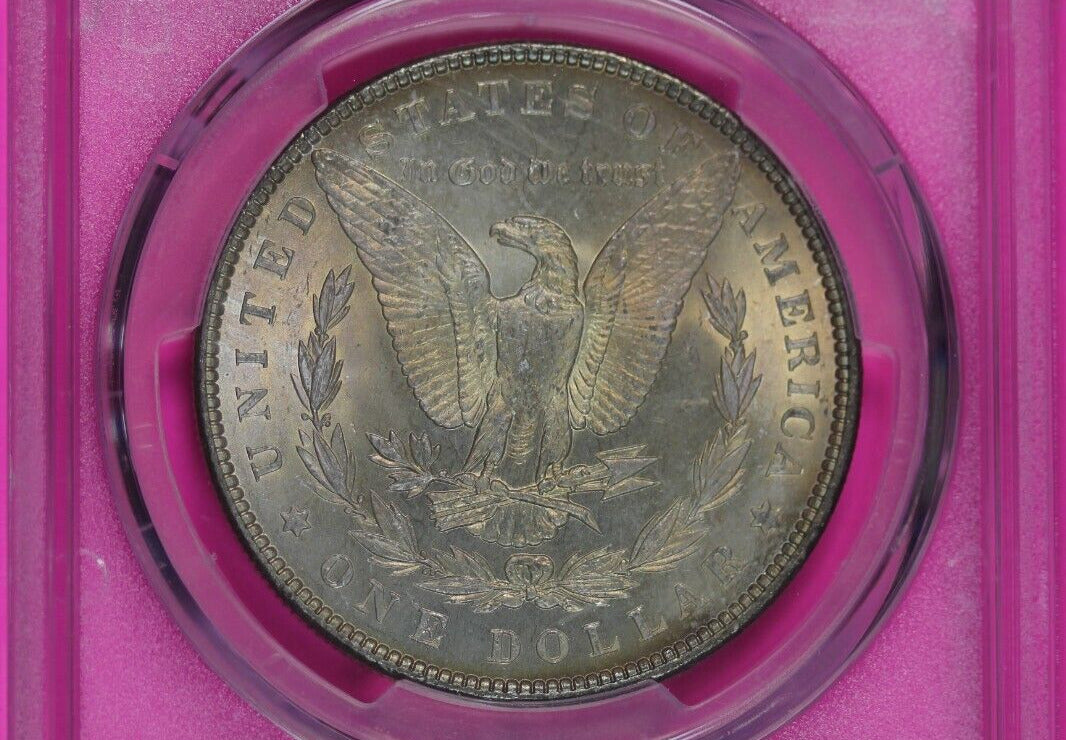 Rainbow Toned 1883 P MS 64 Morgan Liberty Silver Dollar PCGS Certified Slab 976