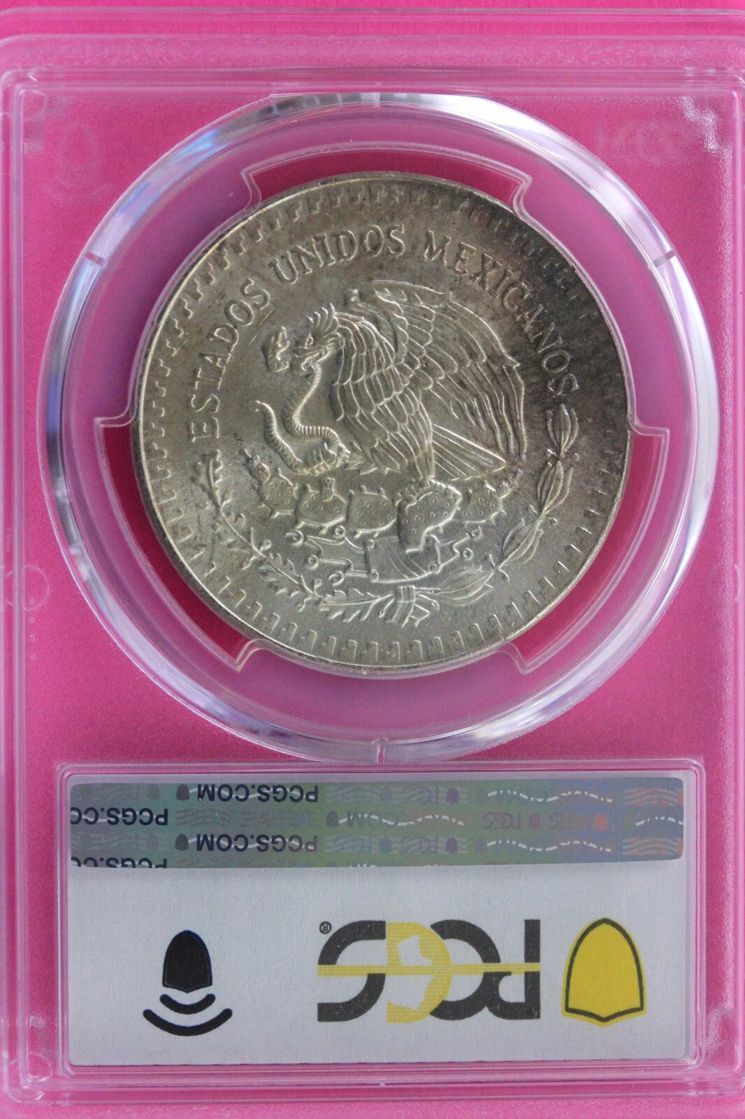 Toned 1983 MS 65 Libertad Mexico 1 OZ Silver Coin PCGS Certified Graded Slab 101