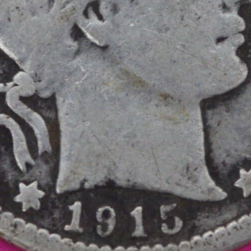 1915 S Barber Liberty Silver Quarter Scarce Semi Key Date San Francisco Mint 43
