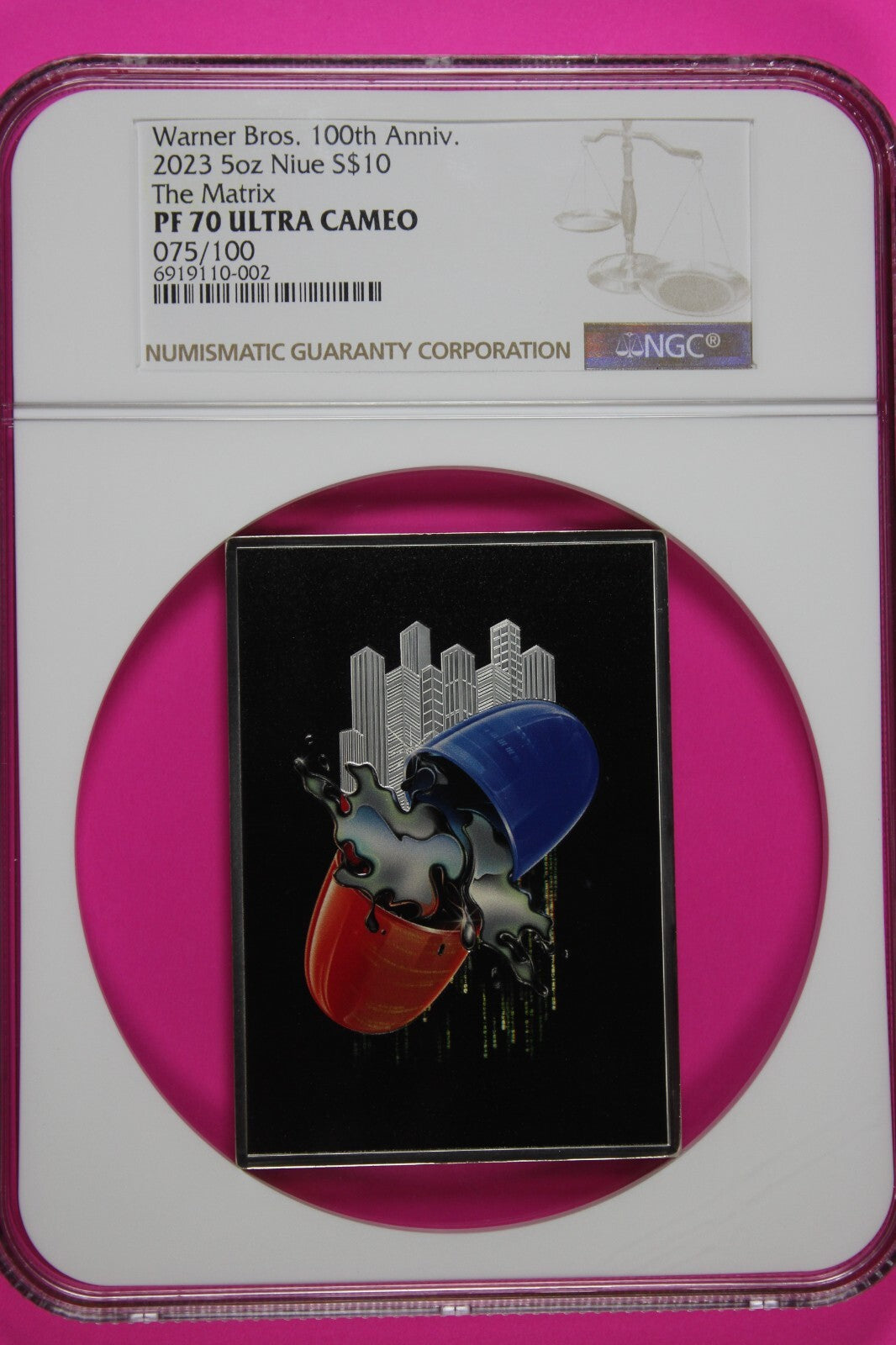 Rare 2023 Matrix 5 Ounce Silver Coin 75 of 100 Minted Niue $10 PF 70 NGC 7115