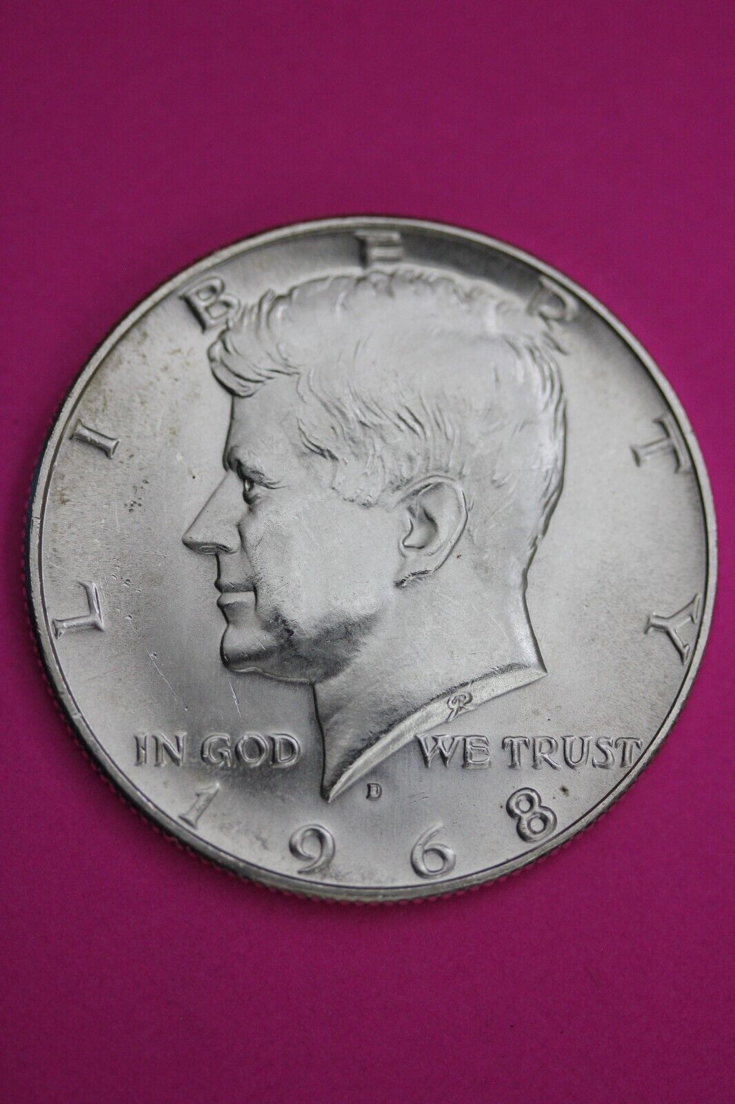 Gem BU 1968 D John F Kennedy Half Dollar 40% Silver Same Coin In Pics TOM 11