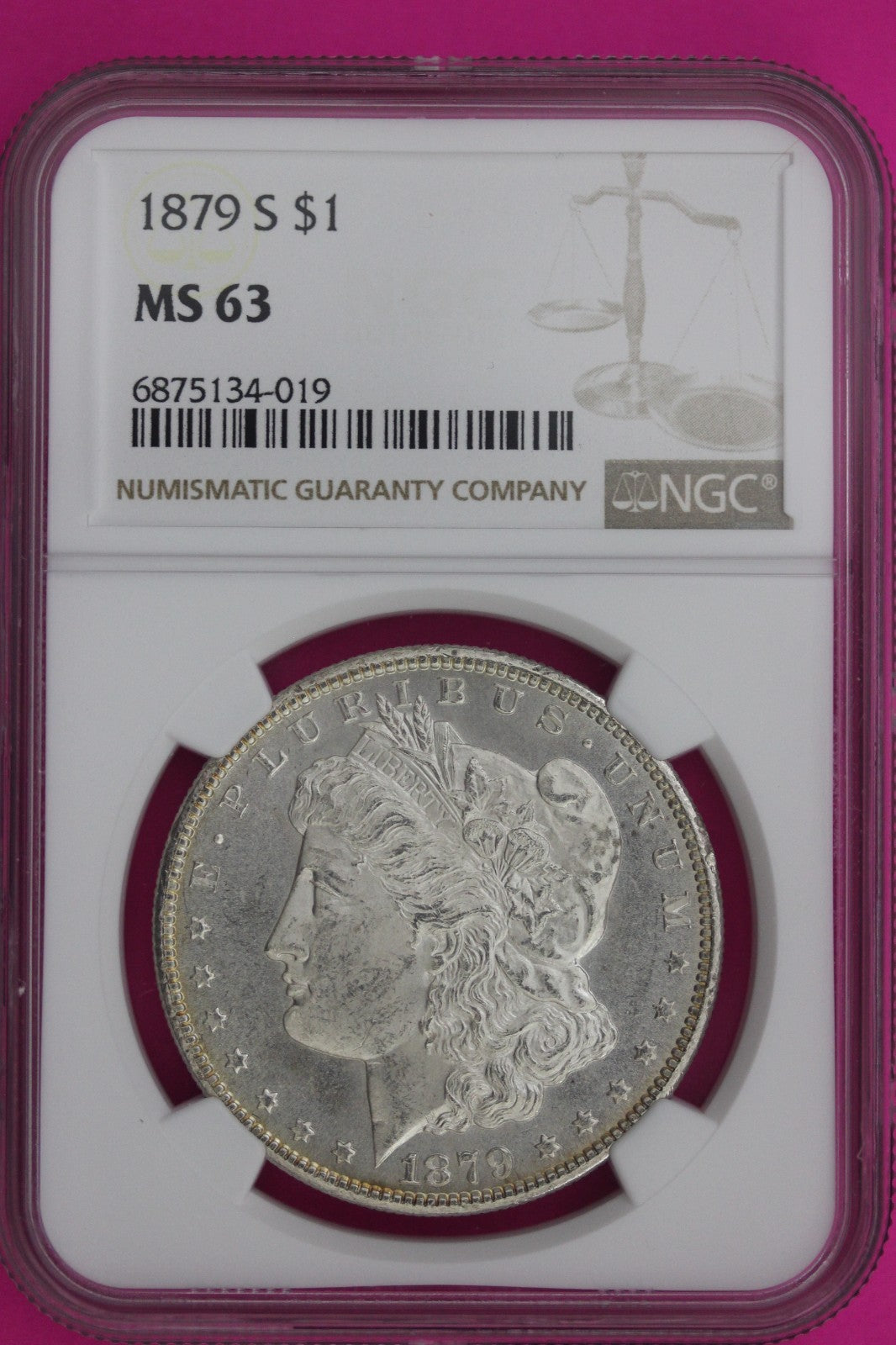 1879 S MS 63 Liberty Morgan Silver Dollar NGC Certified Graded Authentic 1094