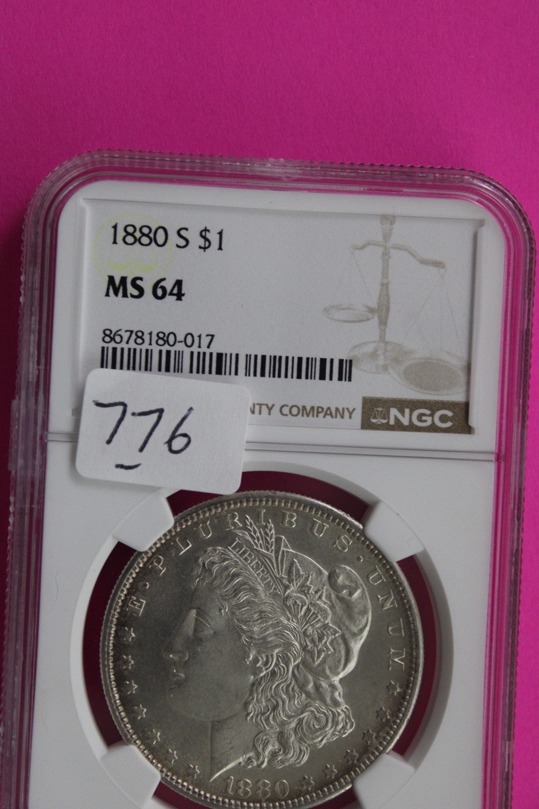 1880 S MS 64 Liberty Morgan Silver Dollar NGC Certified Graded Authentic 776