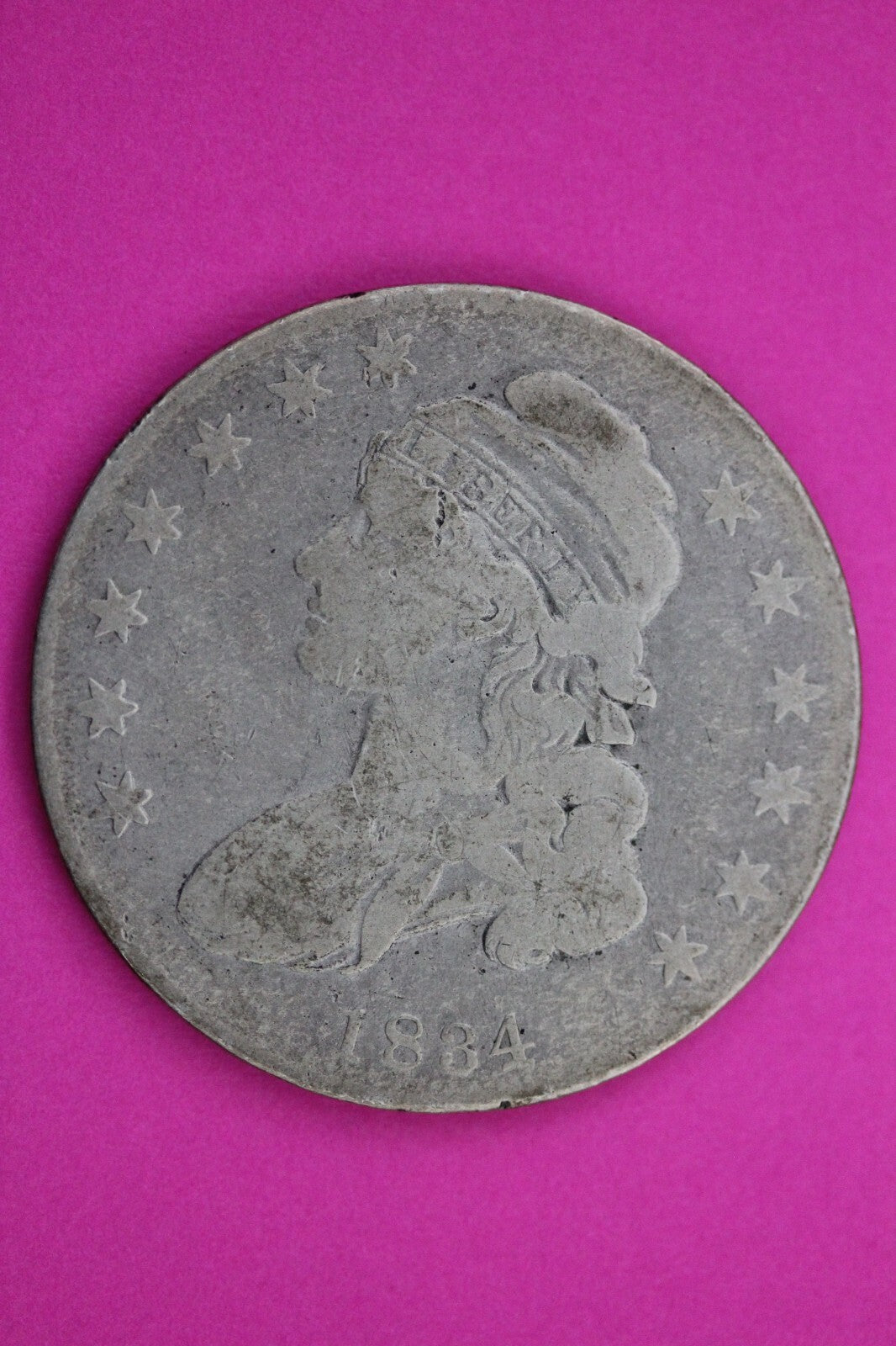 1834 Cap Bust Liberty Half Dollar O-119 R4 Silver Semi Key Date Authentic 0261N