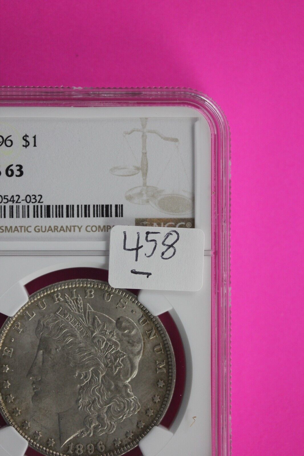 1896 P MS 63 Liberty Morgan Silver Dollar NGC Certified Graded Slab 458