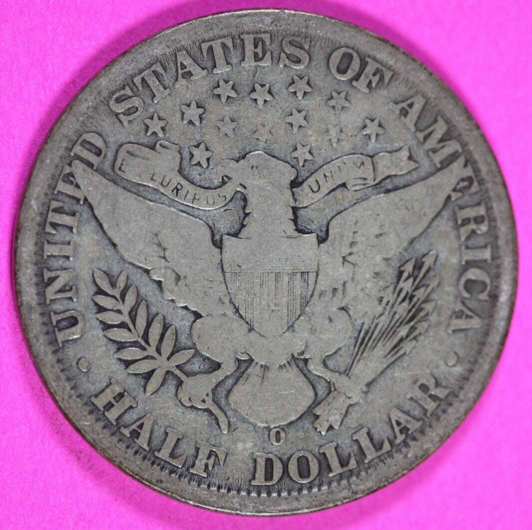 1907 O Barber Liberty Half Dollar Scarce Semi Key Date Coin New Orleans 290