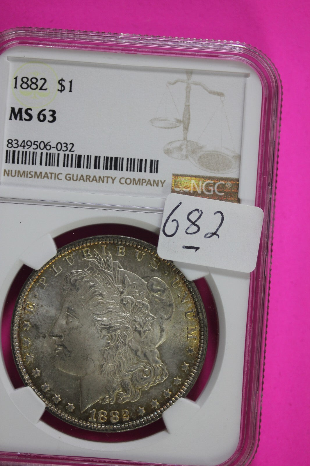 1882 P MS 63 Liberty Morgan Silver Dollar NGC Certified Graded Authentic 682