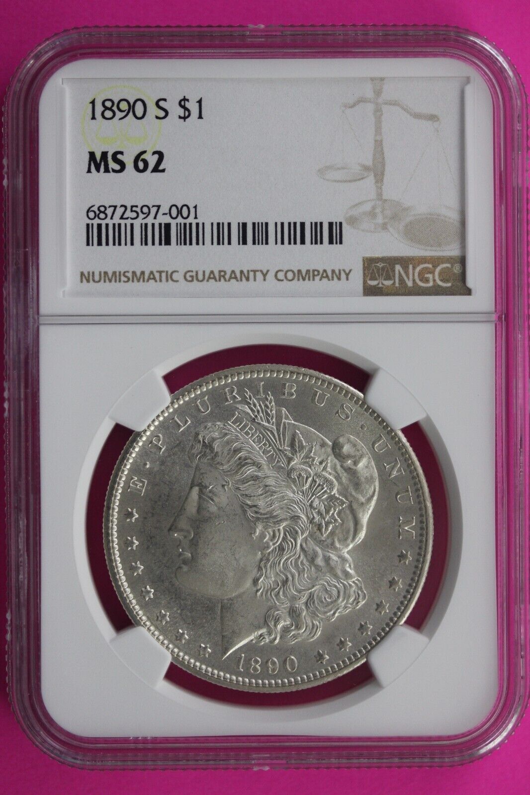 1890 S MS 62 Liberty Morgan Silver Dollar NGC Certified Graded Authentic 676