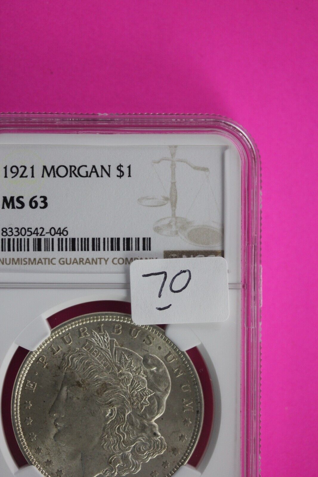 1921 P MS 63 Liberty Morgan Silver Dollar NGC Certified Graded Authentic Slab 70