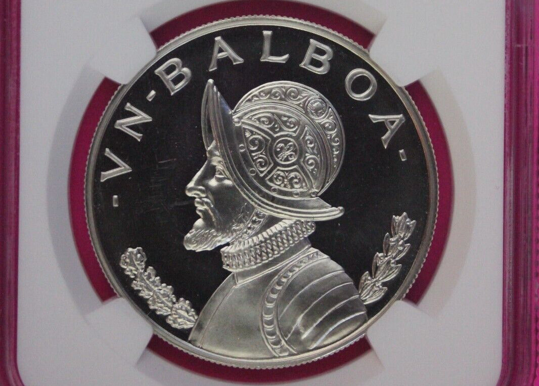 1971 Panama PF 66 Cameo Proof Silver Balboa NGC Certified Graded Slab 1075