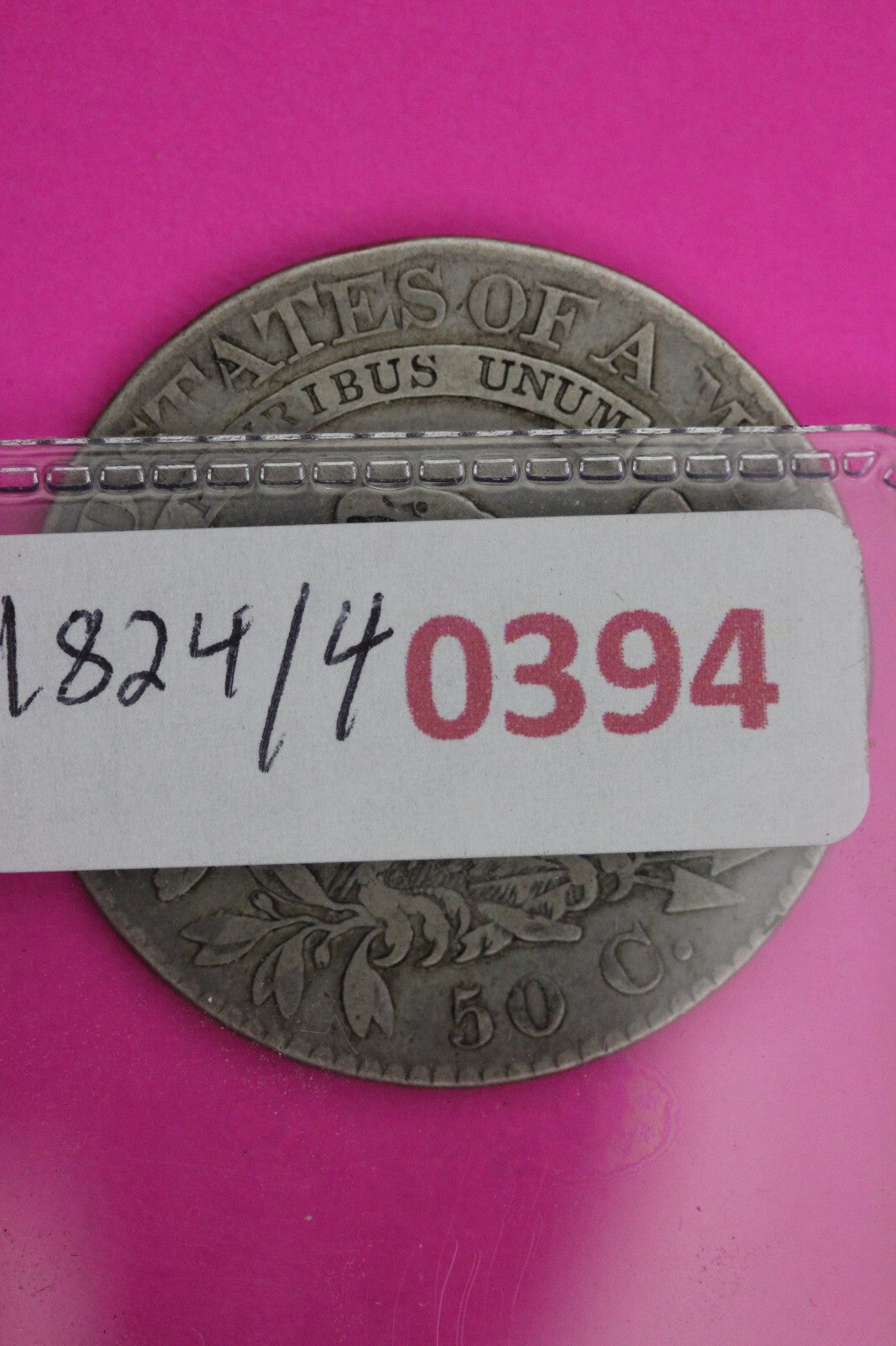 1824/4 Cap Bust Liberty Half Dollar Silver Rare Semi Key Date Coin 0394N