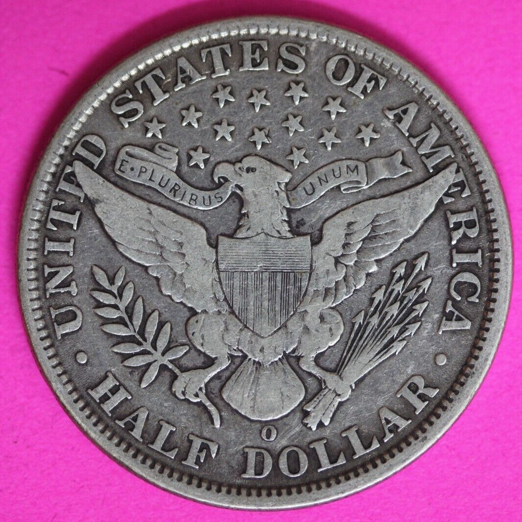 1907 O Barber Liberty Half Dollar Silver Coin Better Grade New Orleans Mint 94