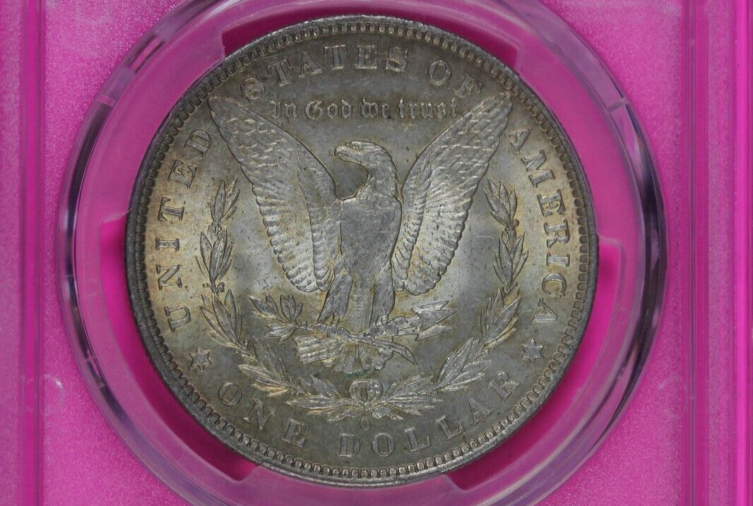 Toned 1884 O MS 63 Morgan Liberty Silver Dollar PCGS Certified Graded Slab 988