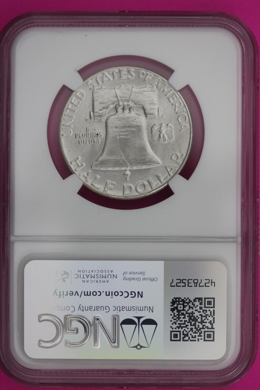Full Bell Lines 1958 P MS 66 FBL Ben Franklin Half Dollar Silver Coin NGC 947