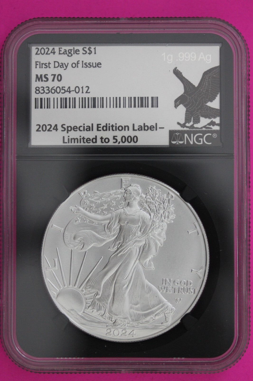 2024 MS 70 Silver Eagle Coin 1 OZ .999 NGC Graded Certified Authentic Slab 467