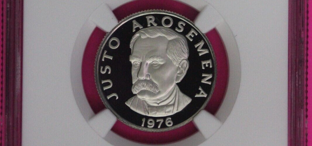 1976 Panama PF 69 Ultra Cameo Proof 25 Centesimos NGC Graded Certified Slab 1029