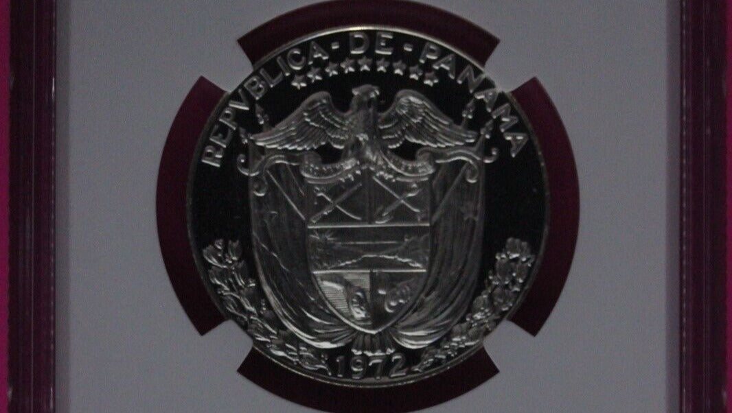 Spot 1972 Panama PF 69 Proof Silver 1/2 Balboa NGC Certified Slab 1033
